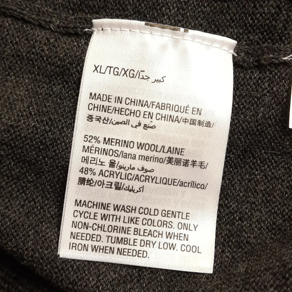NWT, Men's Club Room Gray Quarter-Zip Merino Wool Blend Sweater
